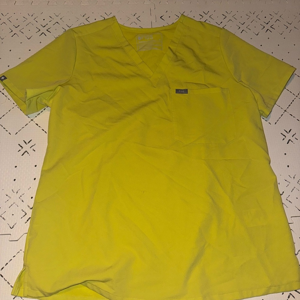 Figs Yellow Scrub Top